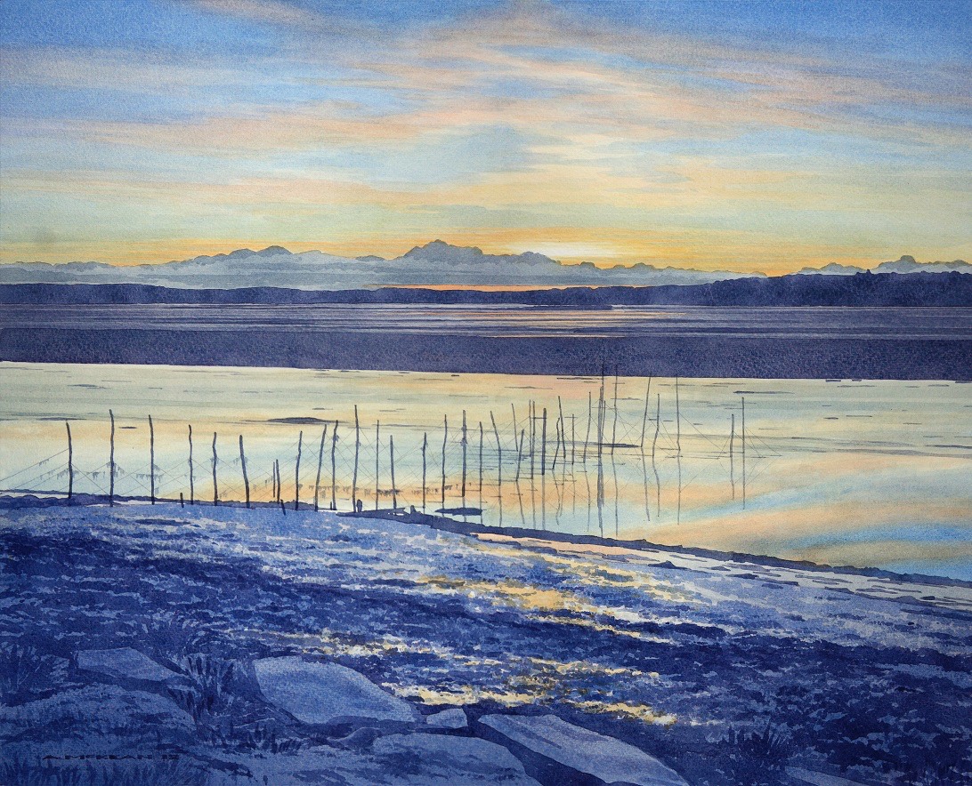McKean 65 - Winter sunset over Wigtown Bay