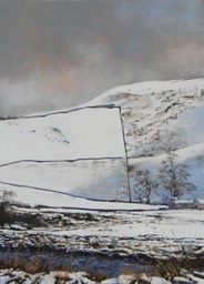 the long wall in winter, picture size 21x28.5 inch approx, pastel - alan cameron